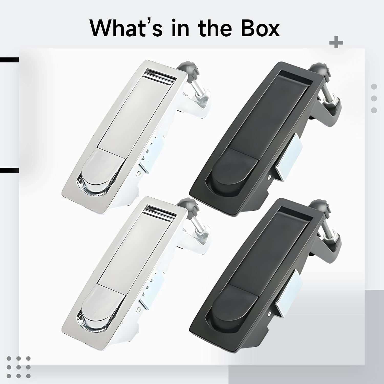 Button Latches Flat Alloy Zinc Black 2 Pcs, Lock Industrial Heavy Duty For Outdoor Gates, And Boilers Fence, Compressors Air, Zinc Alloy Bright Chrome 2 Pcs Includes, Adjustable Design