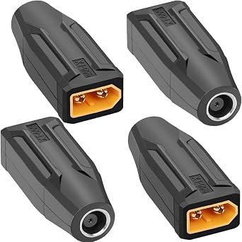 Xiatiaosann 4pcs XT60 to DC7909 Adapter DC 7.9x0.9mm Female to Male XT60 Connector Wireless Extension Adapter for LiPo Battery RC Car FPV Drone Laptop