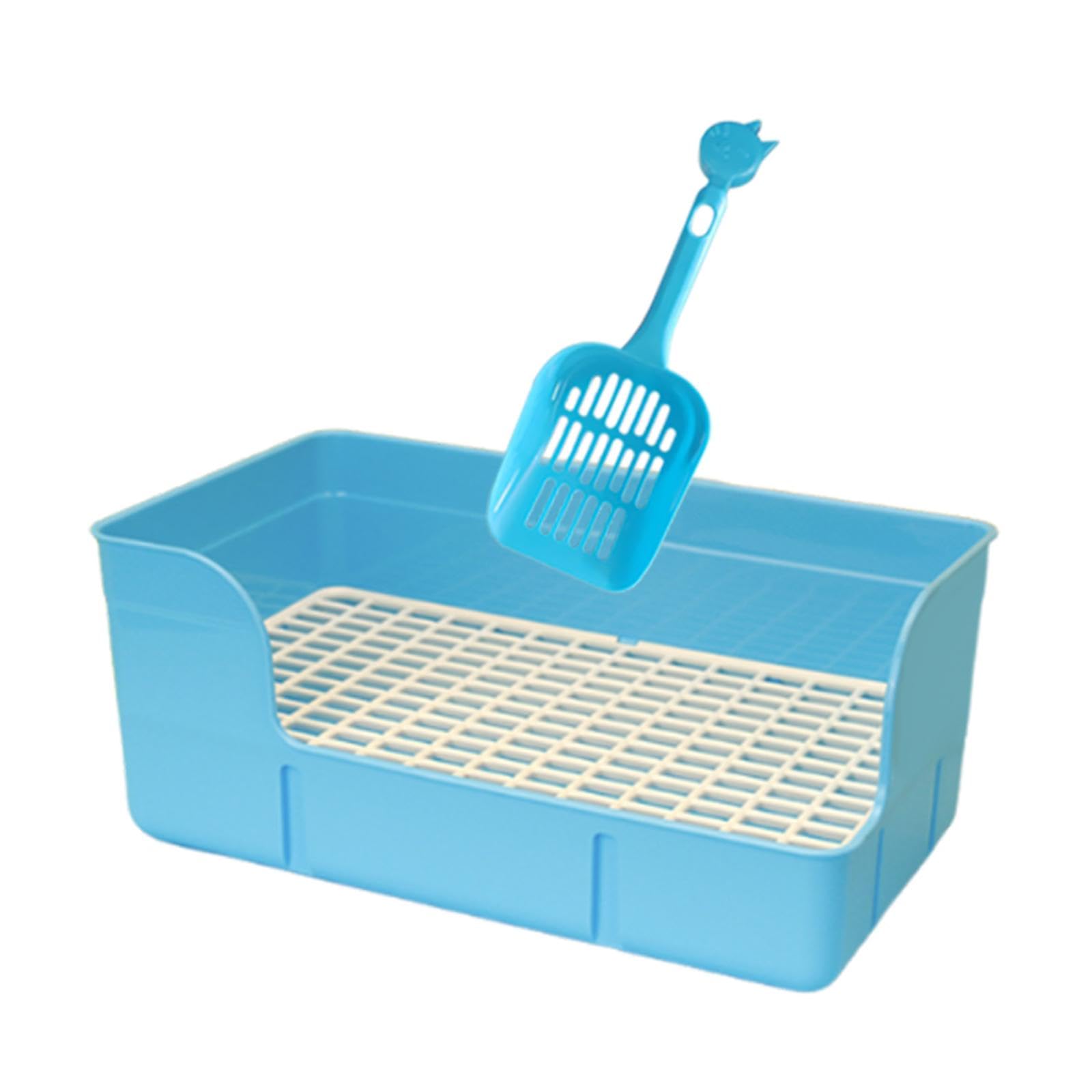 perfk Lettiera per Conigli per Gabbia, Toilette per Animali Domestici, Accessori per Il Bagno degli Animali, Anti-Schizzi, Piccoli Animali, furetti, vasino, Blu