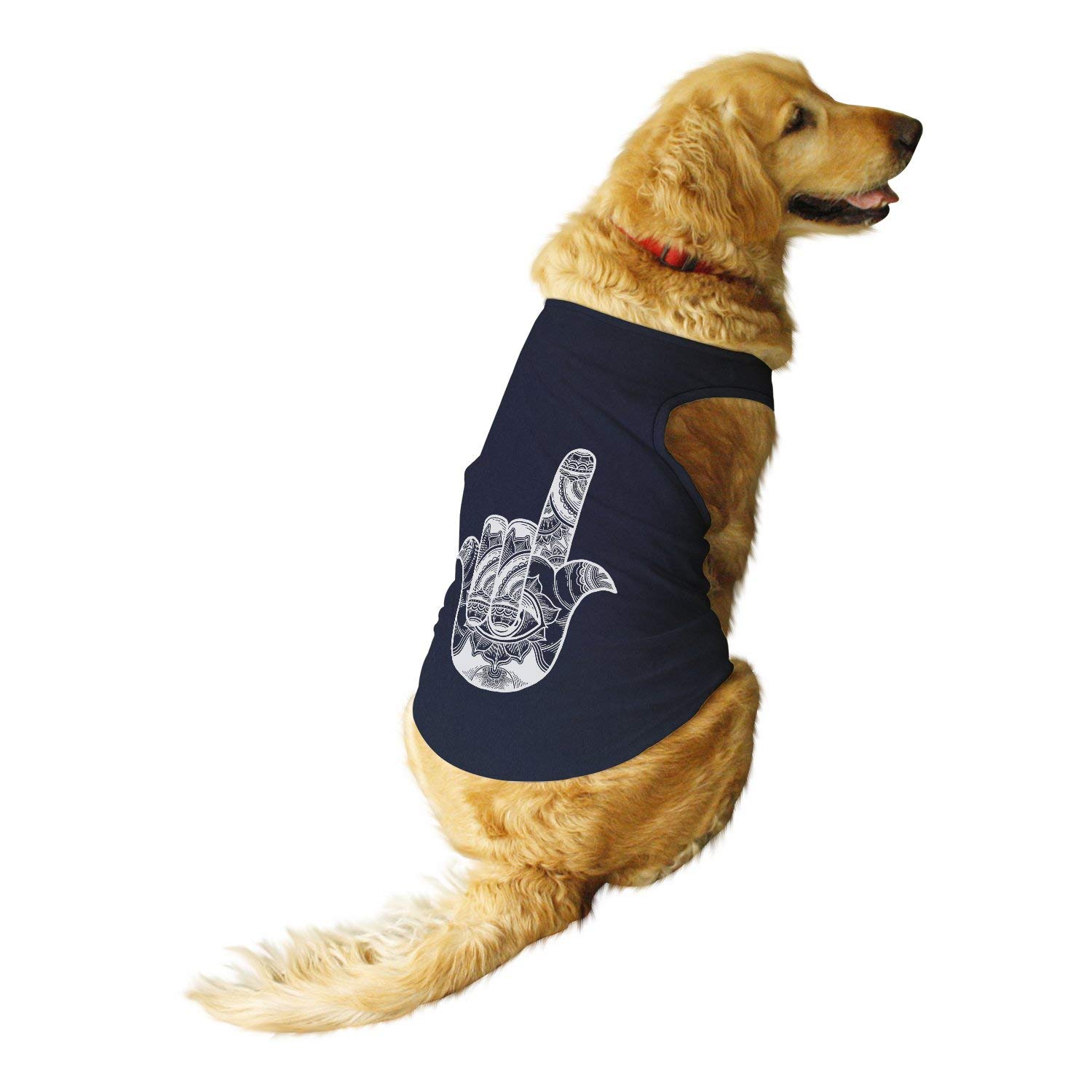Ruse. Pet Metal Hamsa Printed Round Neck Sleeveless Vest Tank T-Shirt/Tees for Dog Clothes Summer Apparel./X-Small (New Born Puppy) / Navy (B07NY8S6V1) Amazon Price History, Amazon Price Tracker