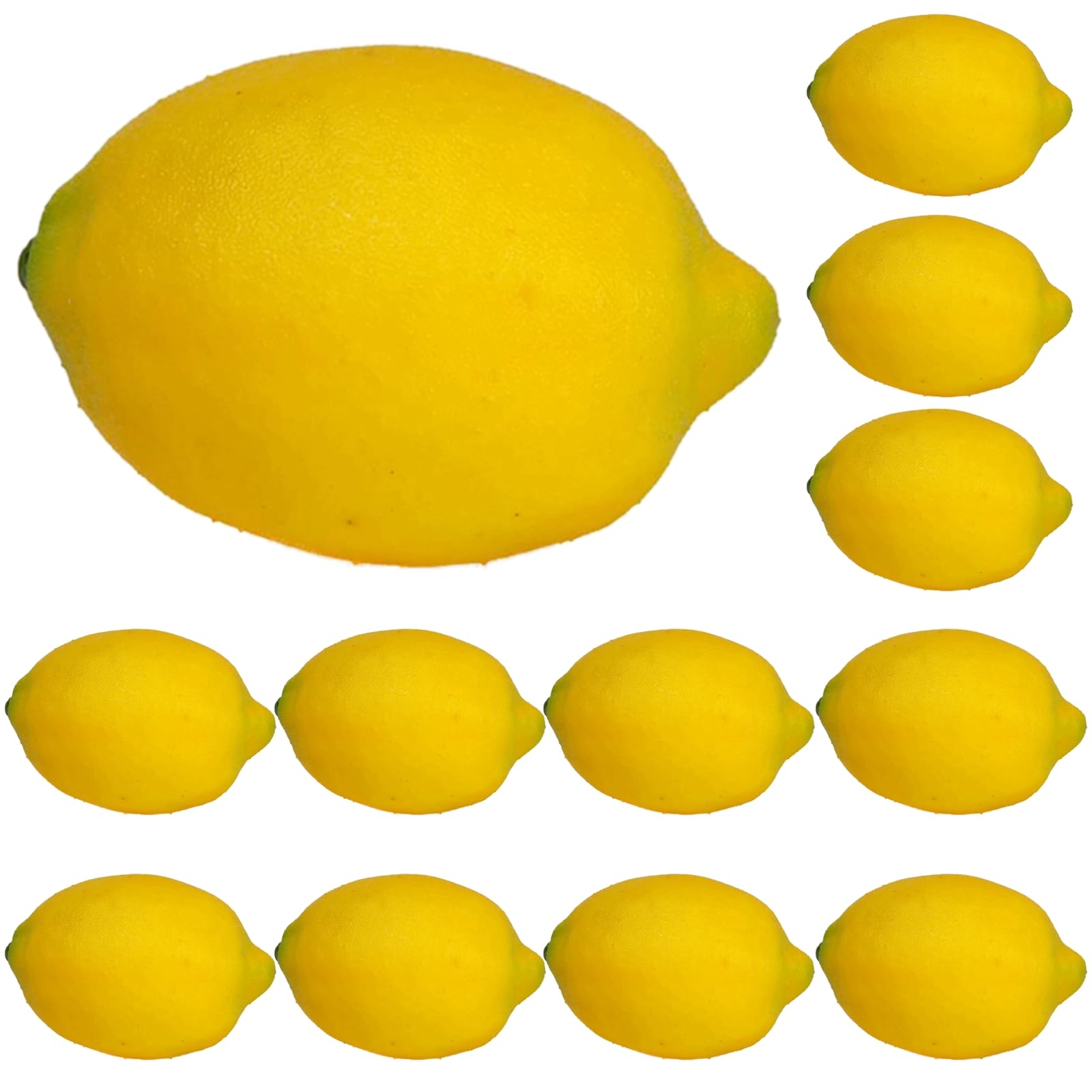 Packool Yellow 12Pcs Lifelike Lemon Faux Lemon For Decoration Artificial Lemon Fake Decorative