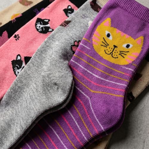Image of Tipi Toe Women's 6-Pack Funky Crew Socks | Colorful Fun Patterned Novelty Dress Socks, Sizes 9-13