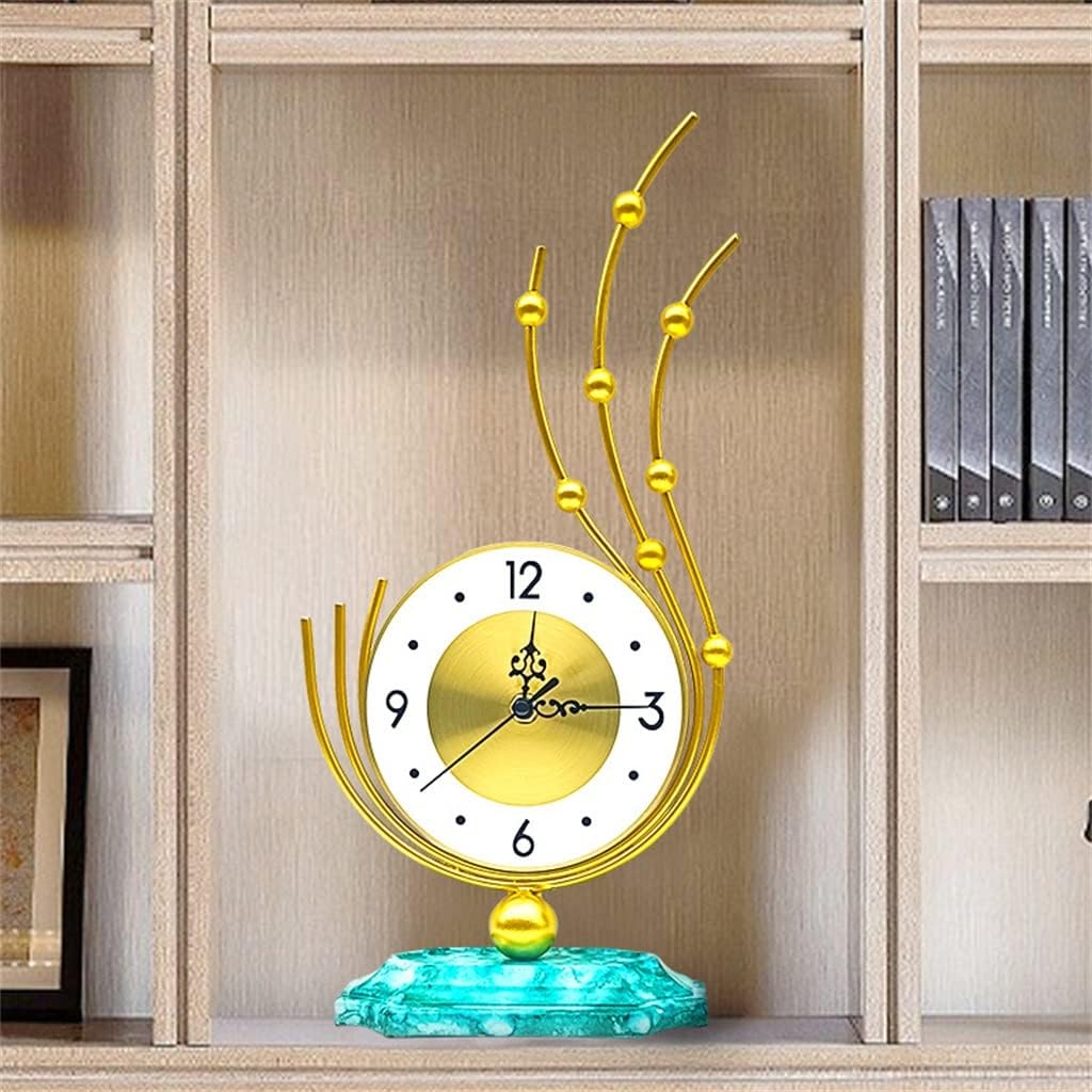 Circular Chinese Decorative Iron Silent Walking Clock Imitation Marble