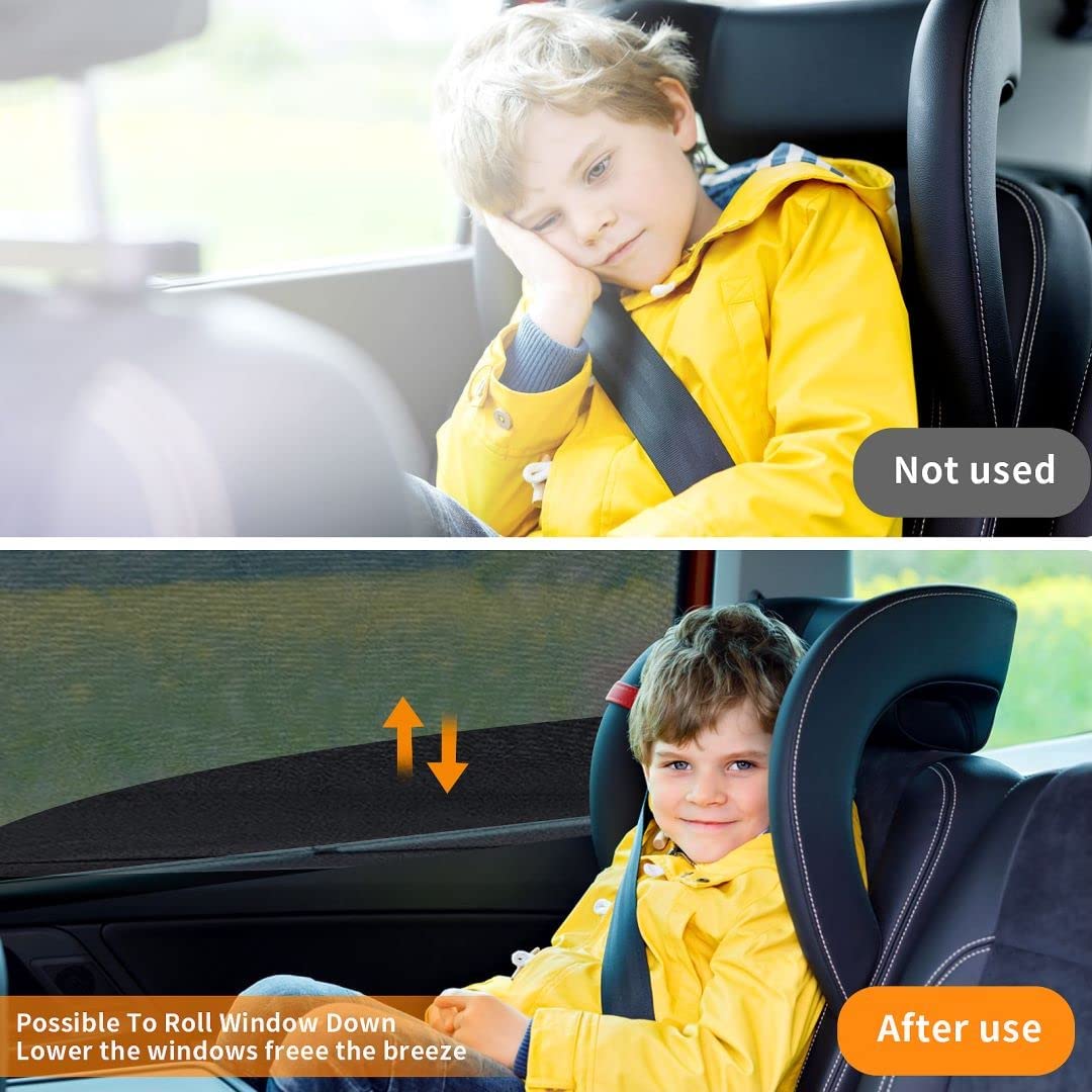 Car Sun Shade, Children's Sun Visor, Uv Protection, Sun Shade, Roller Blind For Car Side Windows, Mesh Material, Protects Passengers, Baby, Children 7 thumbnail image