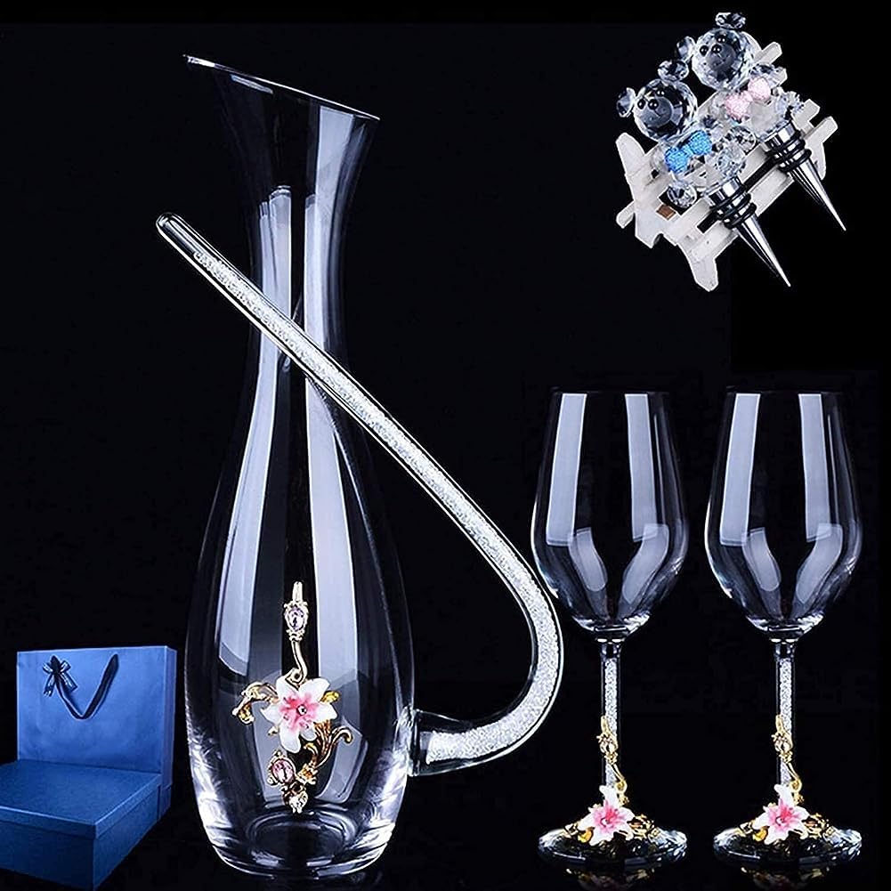 Carafe à vin en cristal soufflé à la main avec son coffret cadeau élégant
