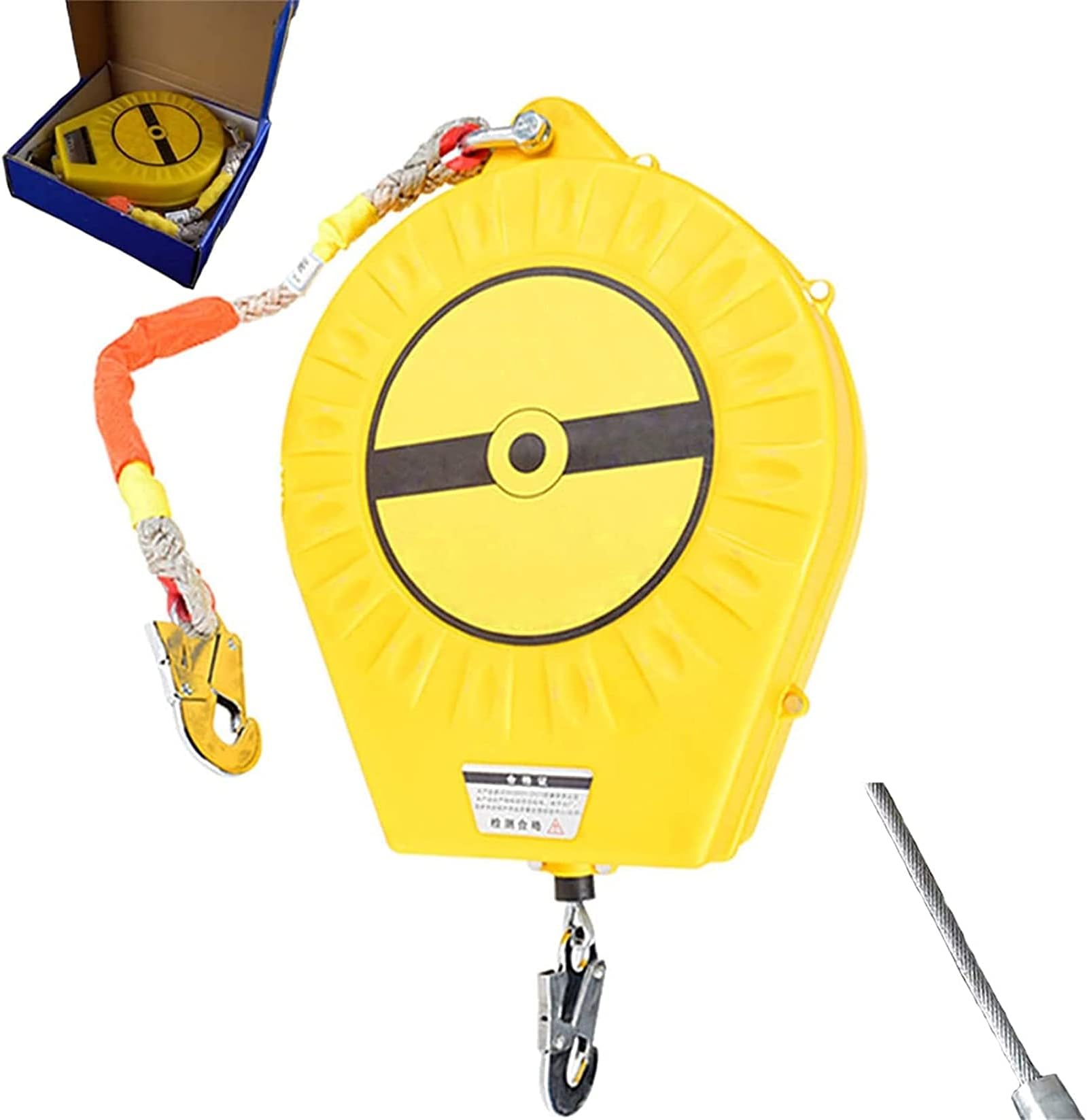 Self Retracting Lifeline Fall Protection with Steel Locking Hook, Fall Arrest Equipment, 5m/10m/20m, Strong Load Bearing 300KG, Ideal for Aerial Work, Roof Construction, Scaffolding (10m300kg)