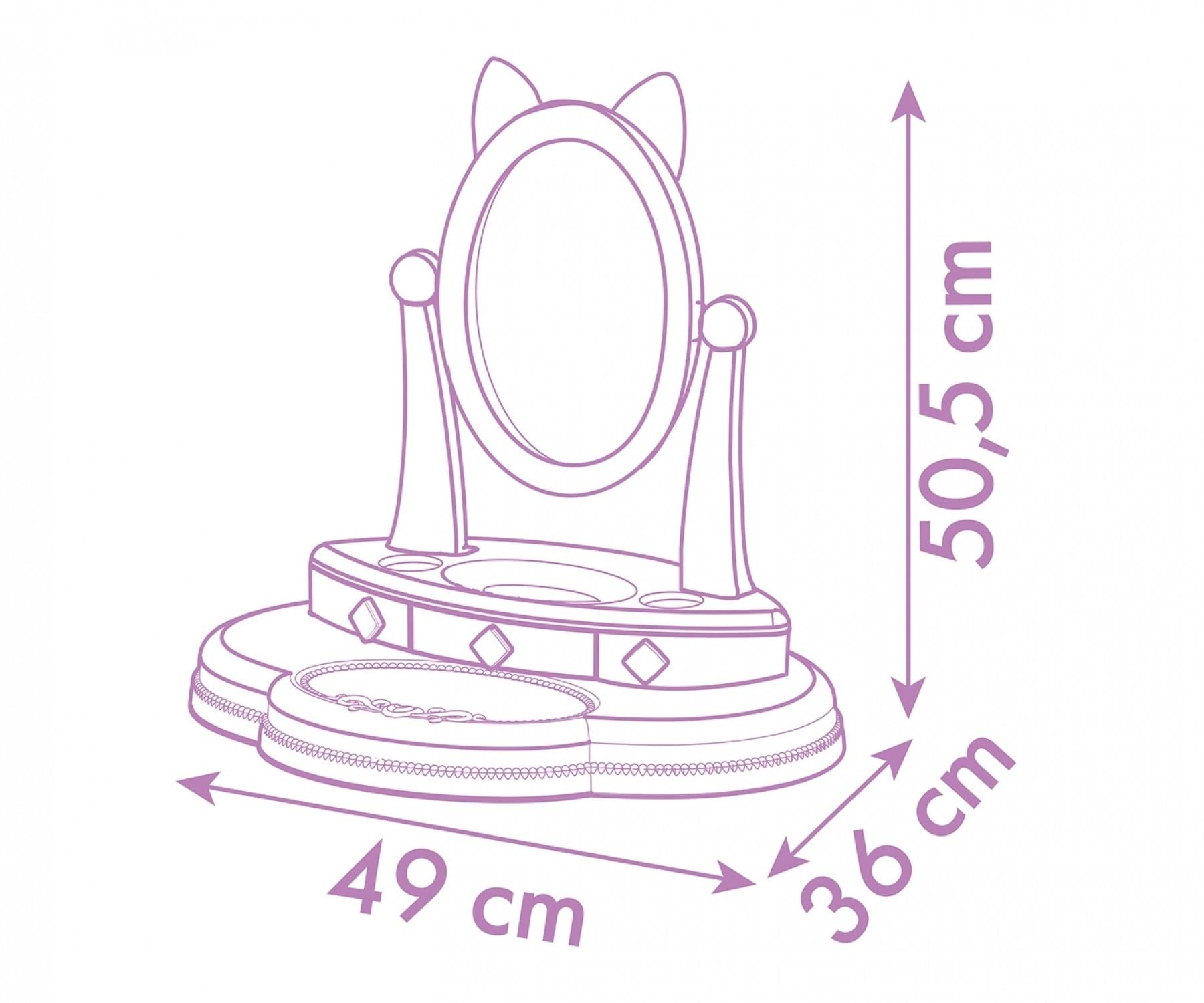 Smoby La Maison de poupées de Gabby - Coiffeuse avec Miroir, siège et Accessoires. A patir 3 Ans (7600320255)