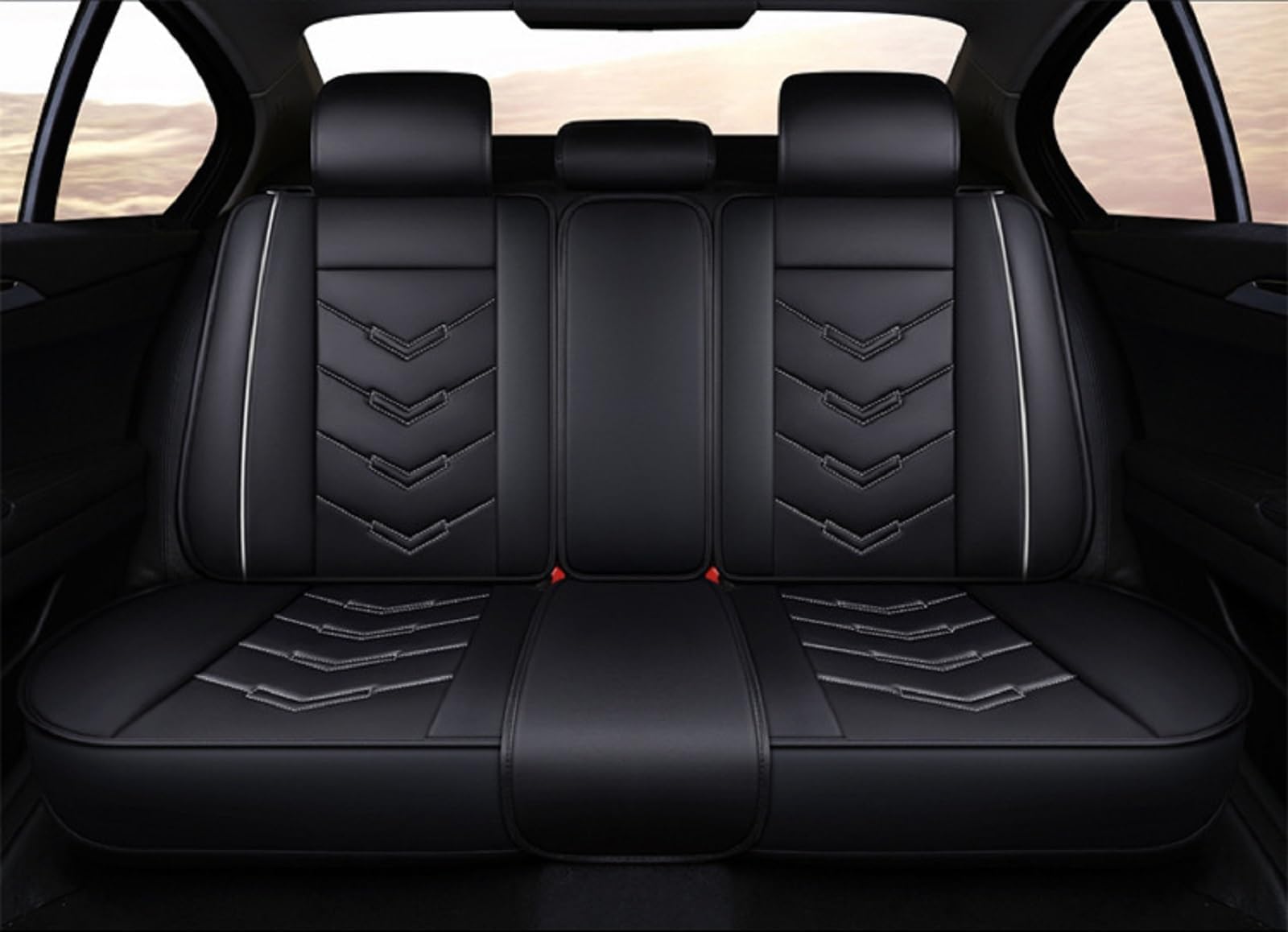 Coprisedili Auto Universali per Hyundai Tucson NX4/ Hybrid/N-Line 2021-2023 2024 2025 2026 in Pelle Sintetica, Set Completo di Protezione Sedili Sportivi, Compatibile con Airbag Accessori,A
