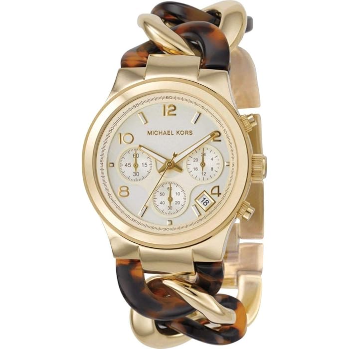 michael kors gold tortoise watch