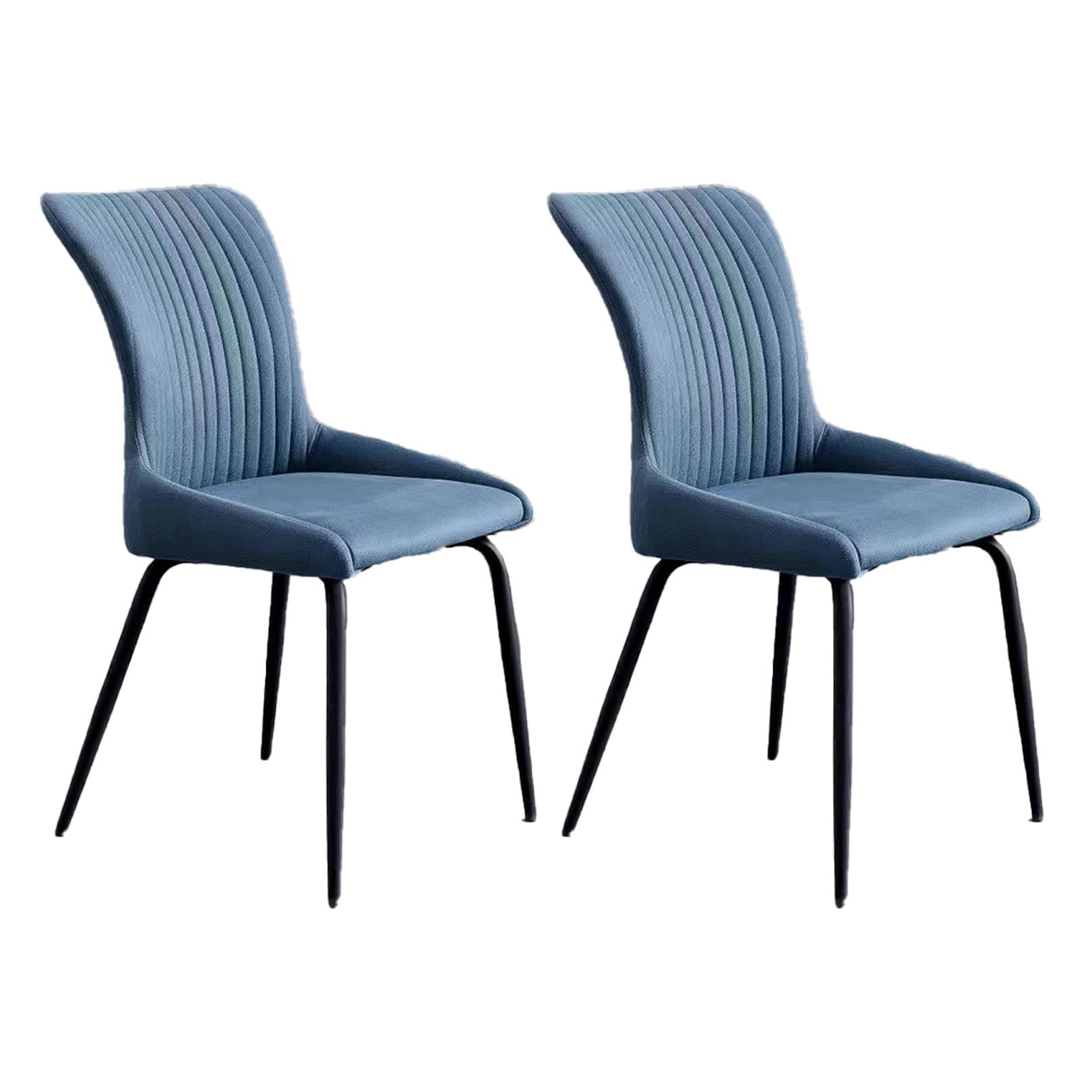 Chaises de cuisine lot de 2 fauteuils repas similicuir pieds métal noir
