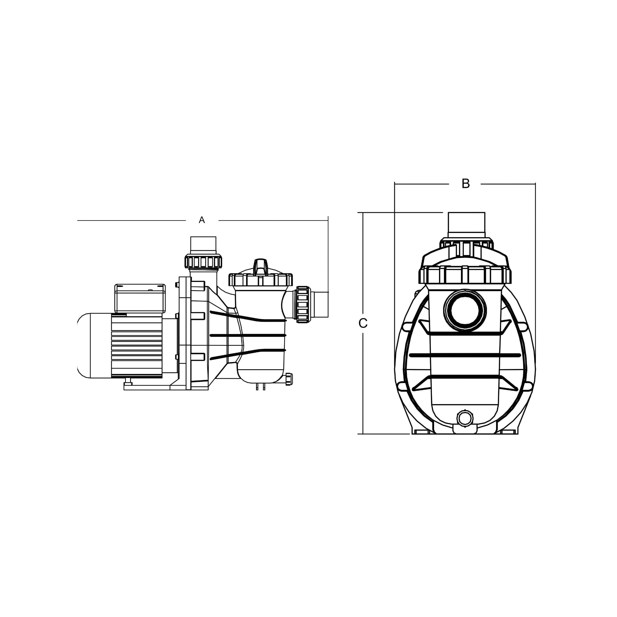 Mega Schwimmbadpumpe 50mm / 1,5" Metrisch/Imperial Lösungsfassung, 1,2A 230VAC SS020 mit FI-Stecker – Kompakt & Energiesparend, 8.000 L/h Durchflussrate für kleine bis mittlere Pools (bis zu 24.000 L)