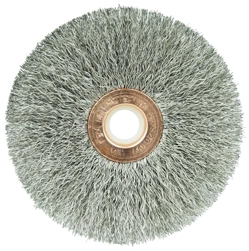Image of Weiler 16943 3 inch Crimped Wire Wheel, .008 inch Stainless Steel Fill, 1 /2 inch Arbor Hole, Made in the USA (Pack of 10)