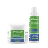 KP Elements Body Scrub & Exfoliating Cream for Keratosis Pilaris Treatment Bundle (8 fl oz) | Bump Eraser Body Scrub | KP Lotion & KP Bump Eraser | Strawberry Legs Treatment for Women