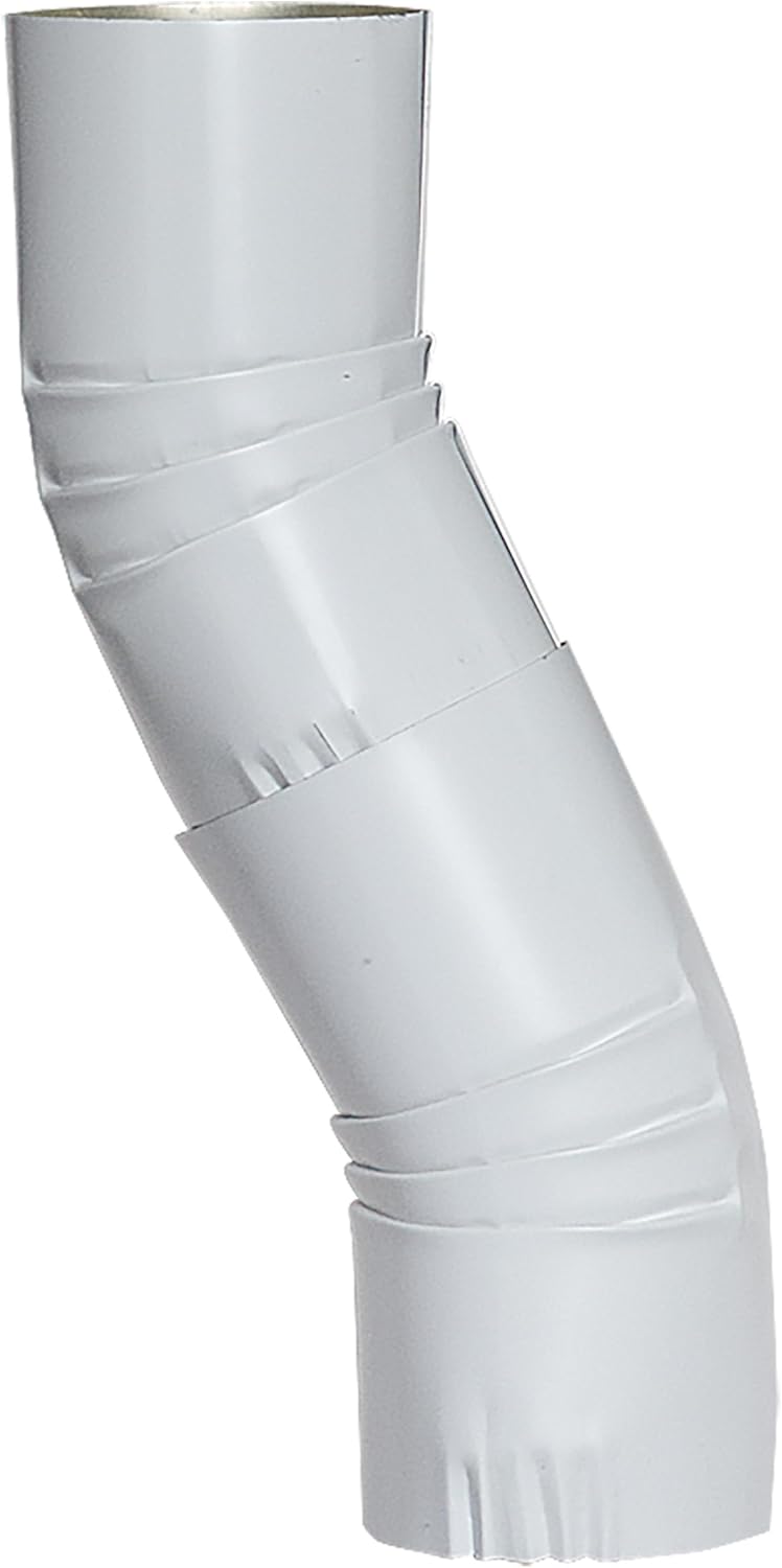 Aquabarrel Aluminum Gutter Downspout Elbow, Round Ledge Jumper Offset, Black, 4inch