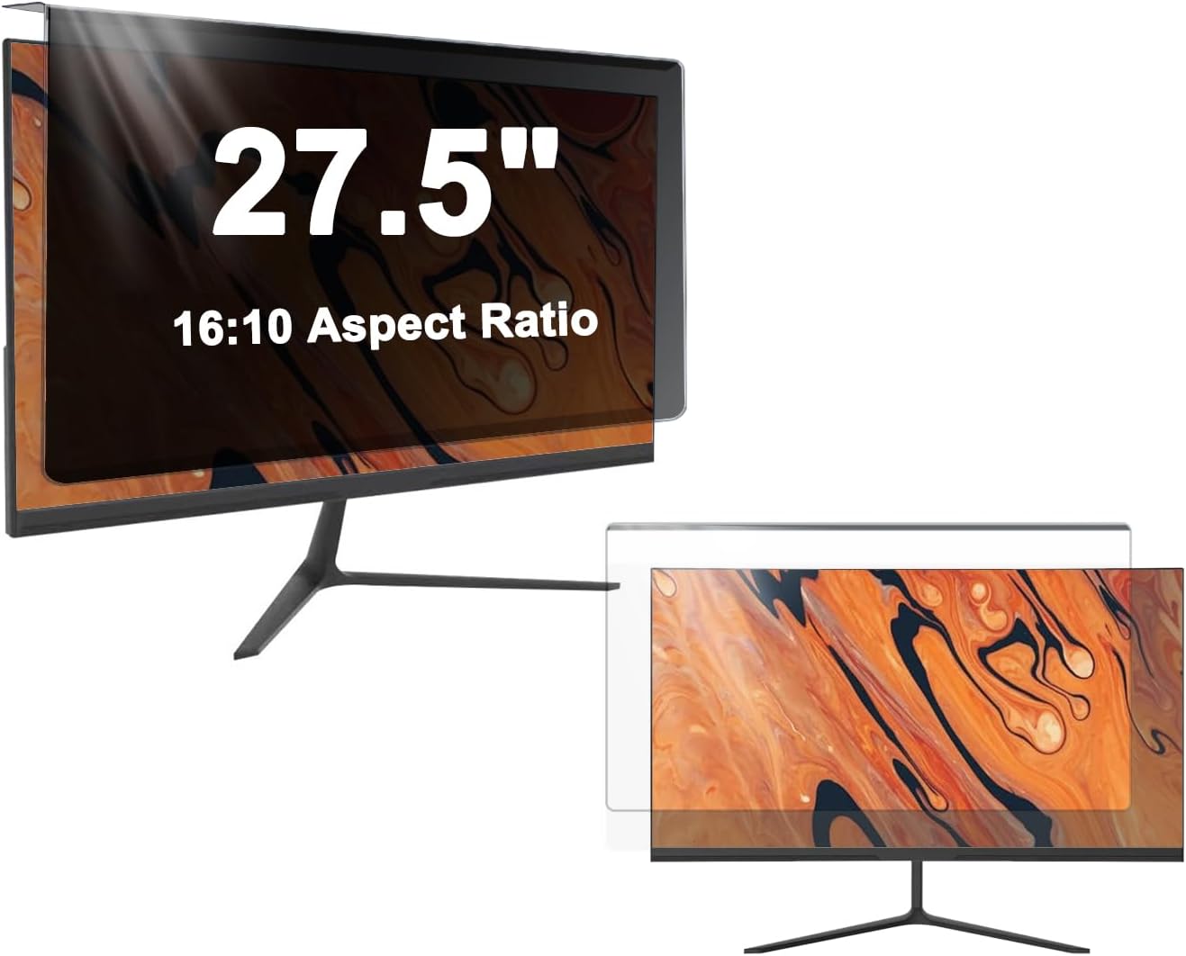 27.5 Inch Computer Monitor Privacy Screen Protector Panel for 16:10 Widescreen Desktop Monitor | Blue Light Blocking & Anti-Glare | Anti-Peeping Security Protection | Easy Install & Removable