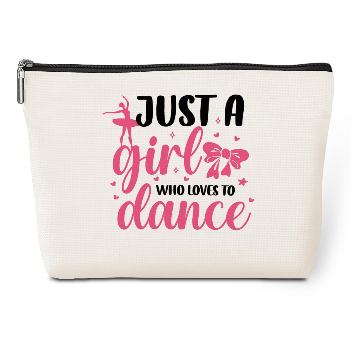 Cute Girl Loves Dance Makeup Bag Dance Gifts Funny Dancer Ballet Lovers Gift Elegant Recital Gifts for Dancing Women Friend Girls Team Sister Travel Toiletry Bag for Birthday Christmas Appreciation