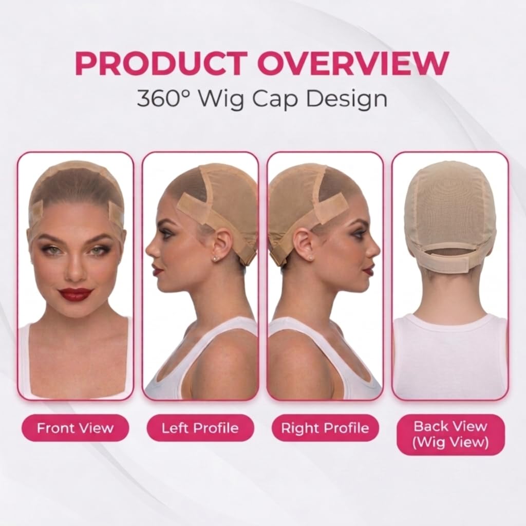 Max Wig Grip Cap, 11x5 Glueless Wig Cap with Grip Band, Non Slip Adjustable Wig Cap with Reusable HD Lace for Lace Front Wigs, Nude