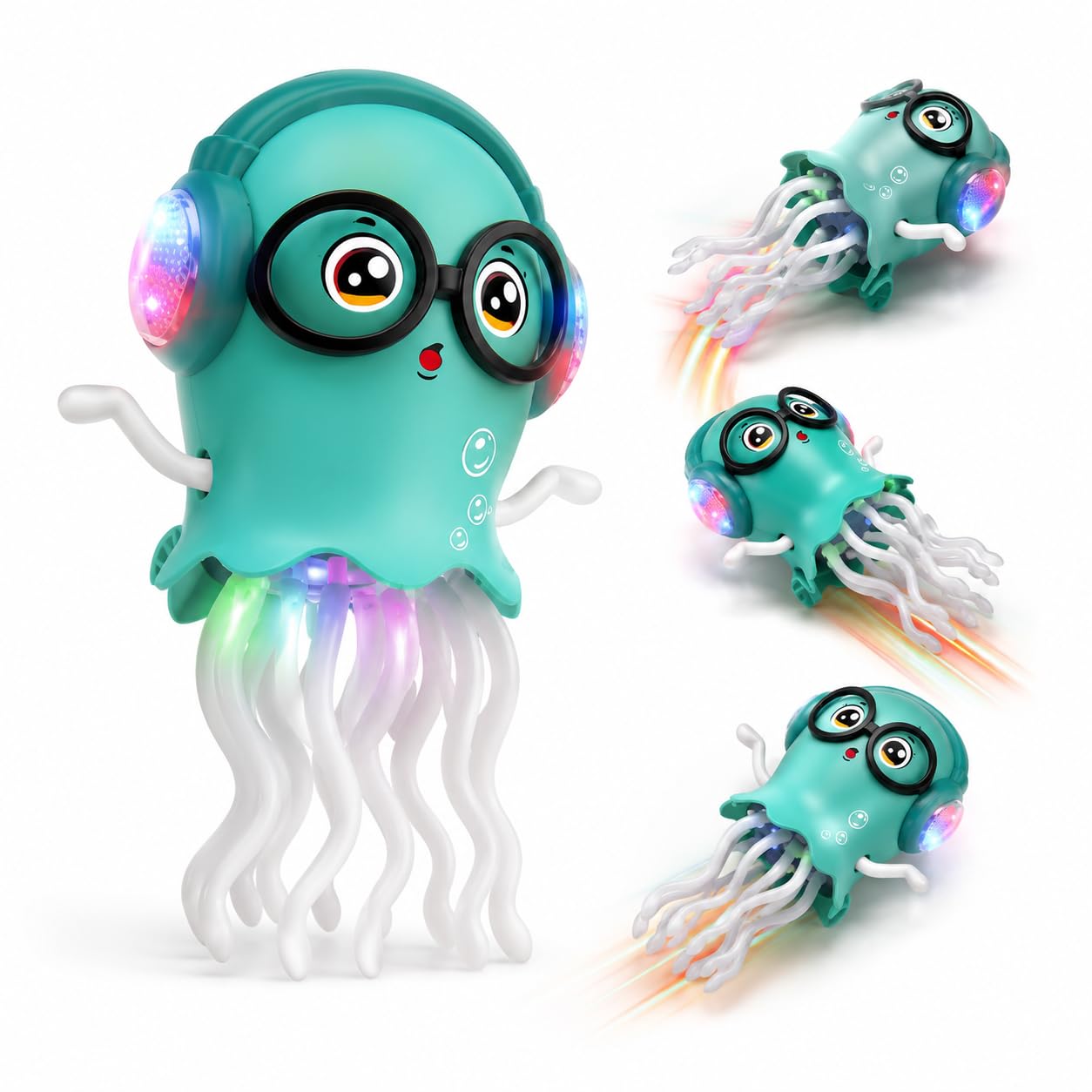 Jellyfish Musical Toy for Kids | Dancing Bump & Go Crawling Toy with LED Lights, Obstacle Avoidance & Twisting Tentacles | Gift for Boys & Girls-image-22