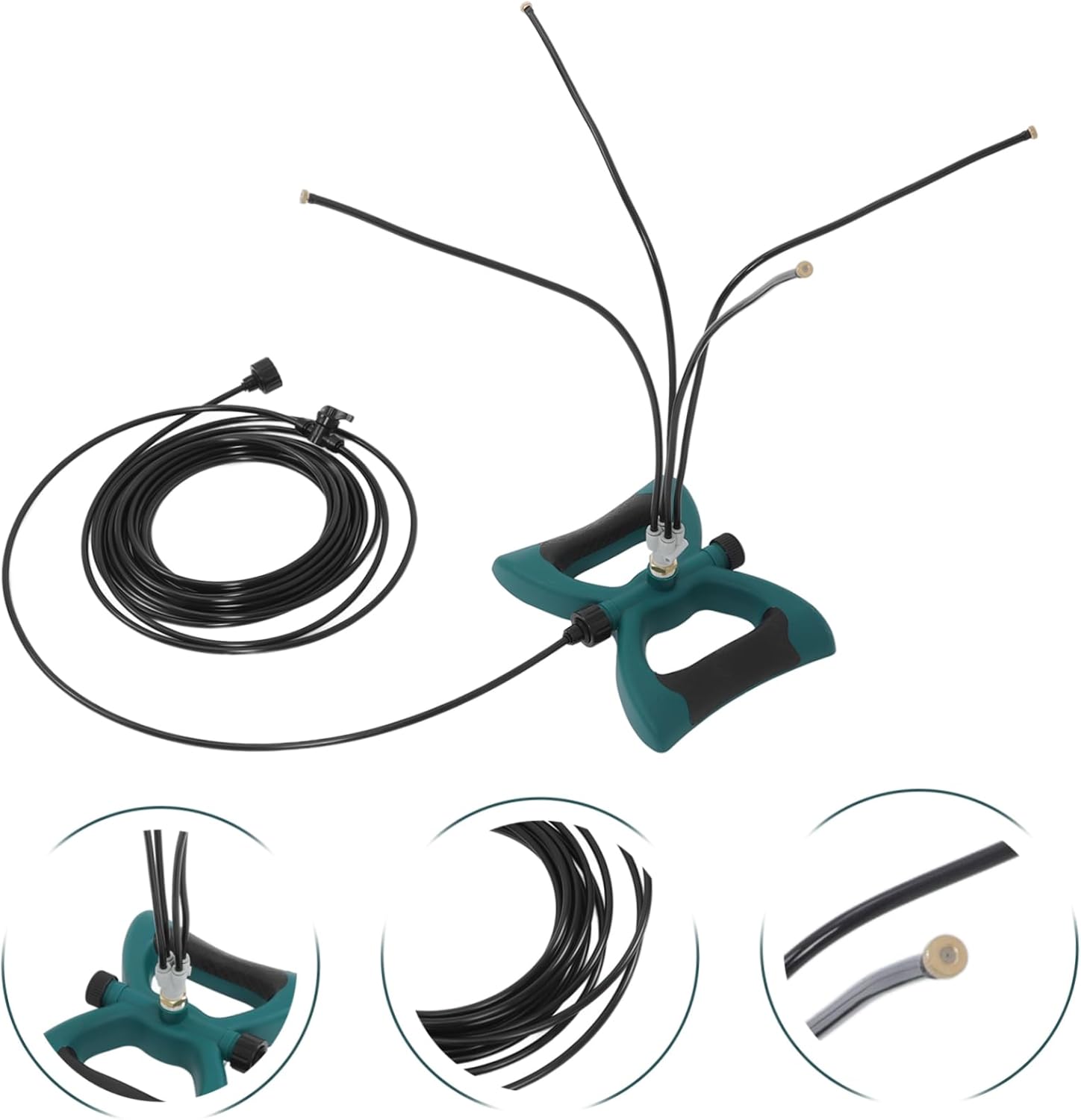 1 Set Portable Outdoor Misting System Freestanding Water Mister for Garden Cooling Lightweight Easy Setup High Efficiency Cooling for Hot Summer Days Connects to Standard Hose