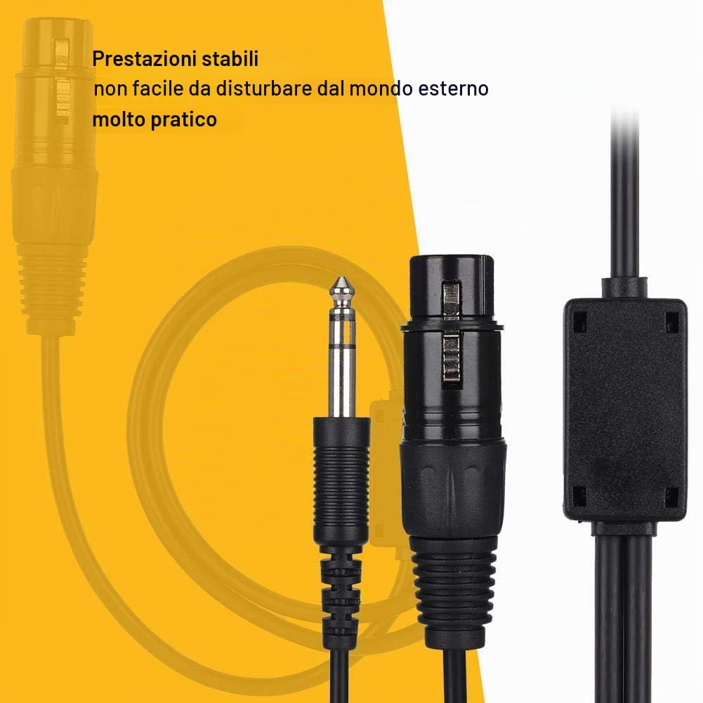 Kafuty Aviation Headset Adapter for Airbus XLR To GA Dual Plug 5 Pin Femmina Airbus XLR Connector to GA Twin Plugs Cavo per Adattatore Cuffie, Nero