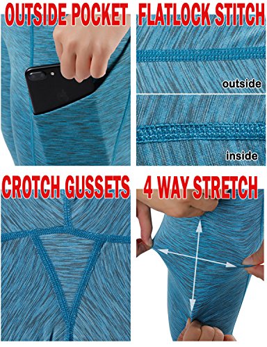 image for ODODOS High Waist Out Pocket Yoga Short Tummy Control Workout Running 