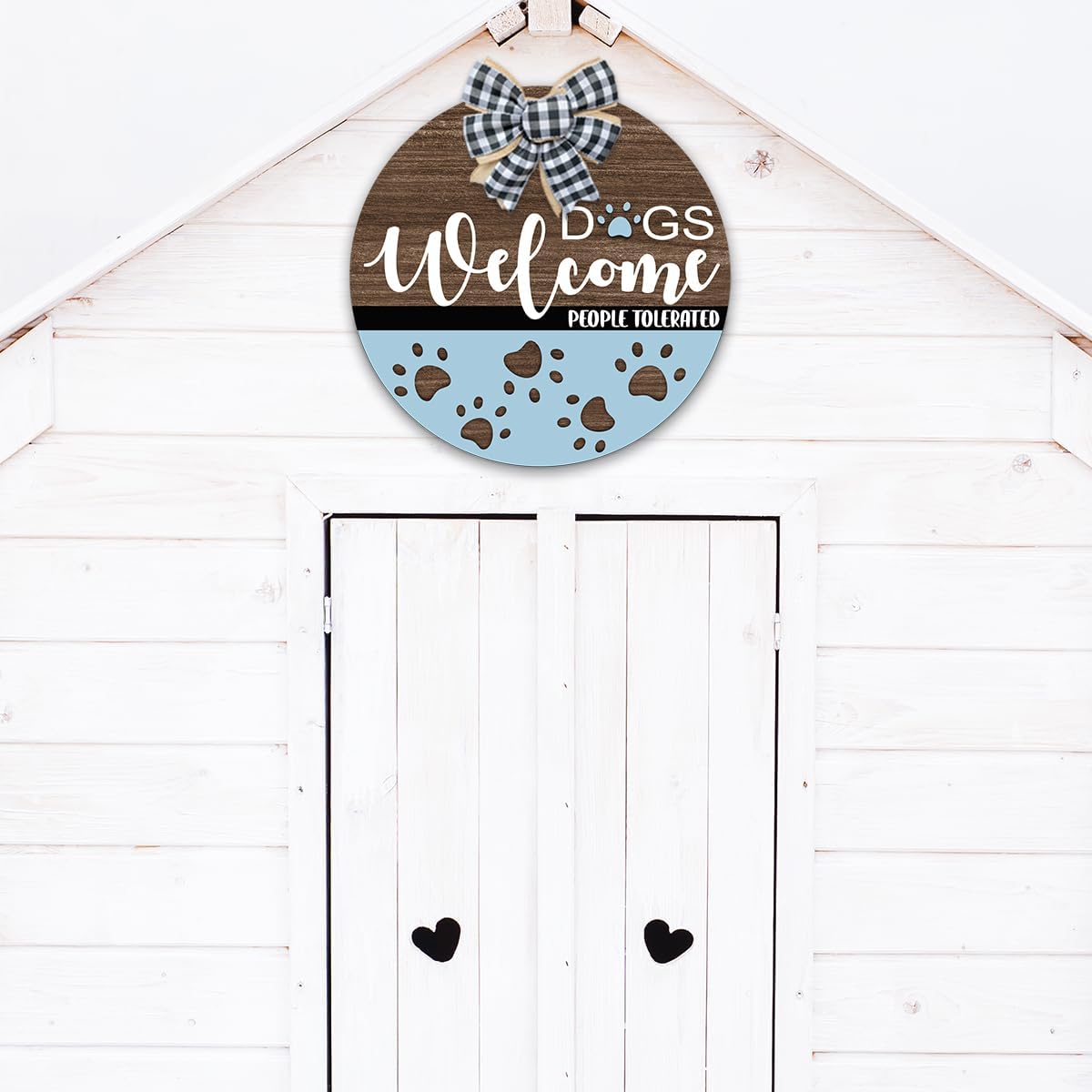 Dogs Welcome People Tolerated Sign Wood Plaque for Front Door Decor,Dog Welcome Sign for Front Door - Image 4