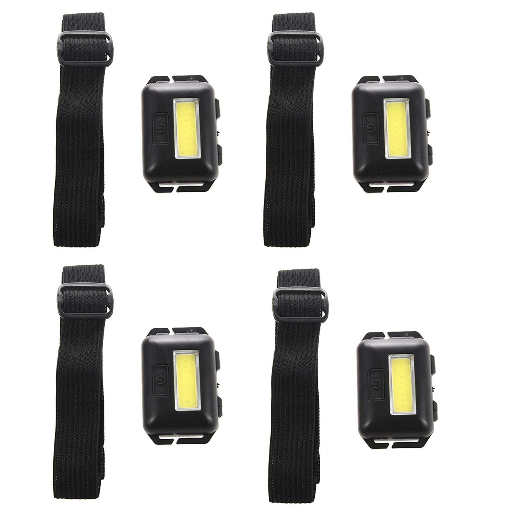 Hndhbfgrt 4X Cob LED Mini Head Light Lamp Headlight 3 Modes Rainproof Flashlight Head for Outdoor Camping Fishing Black