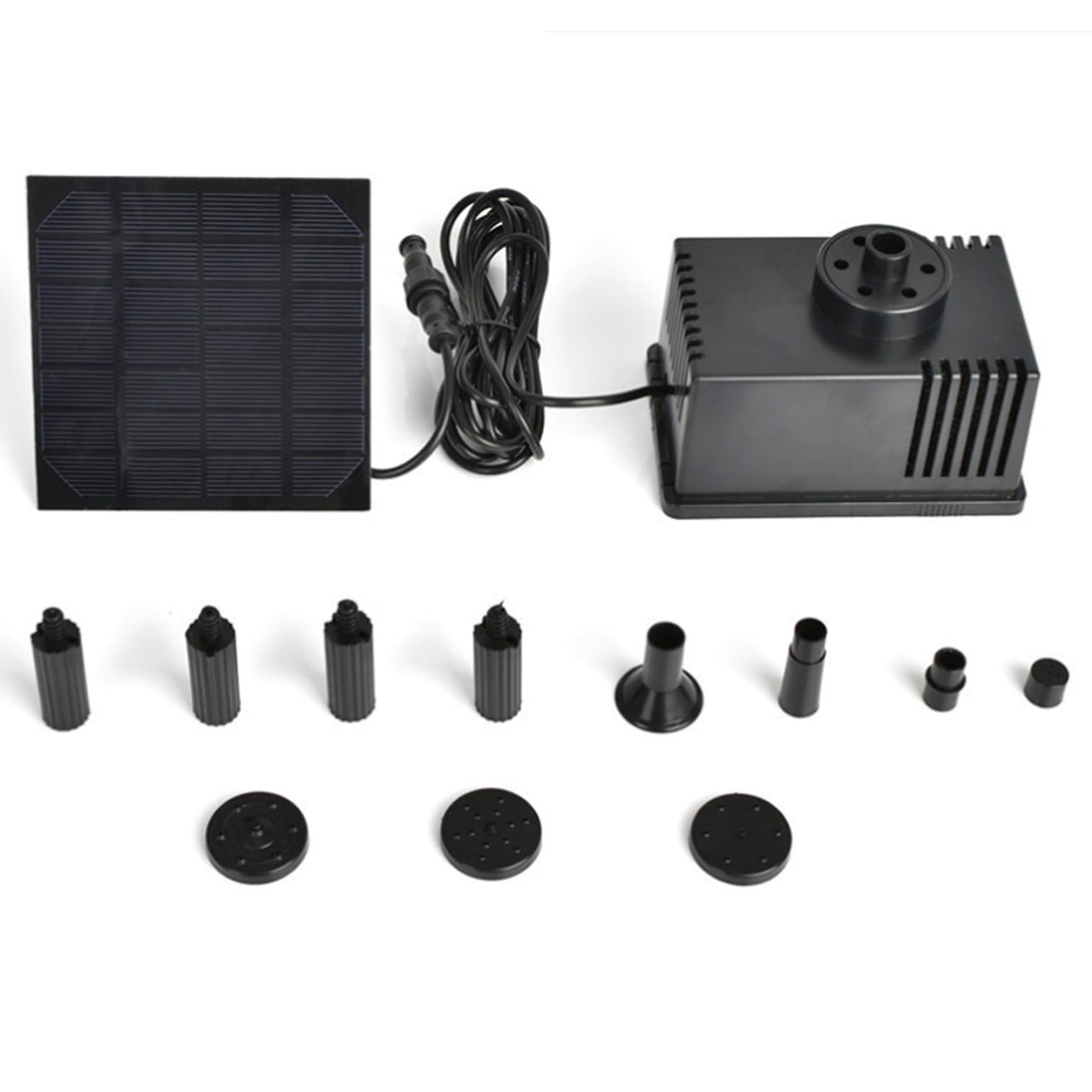 Bomba solar para fuente con boquillas múltiples que oxigena estanques y bebederos de pájaros