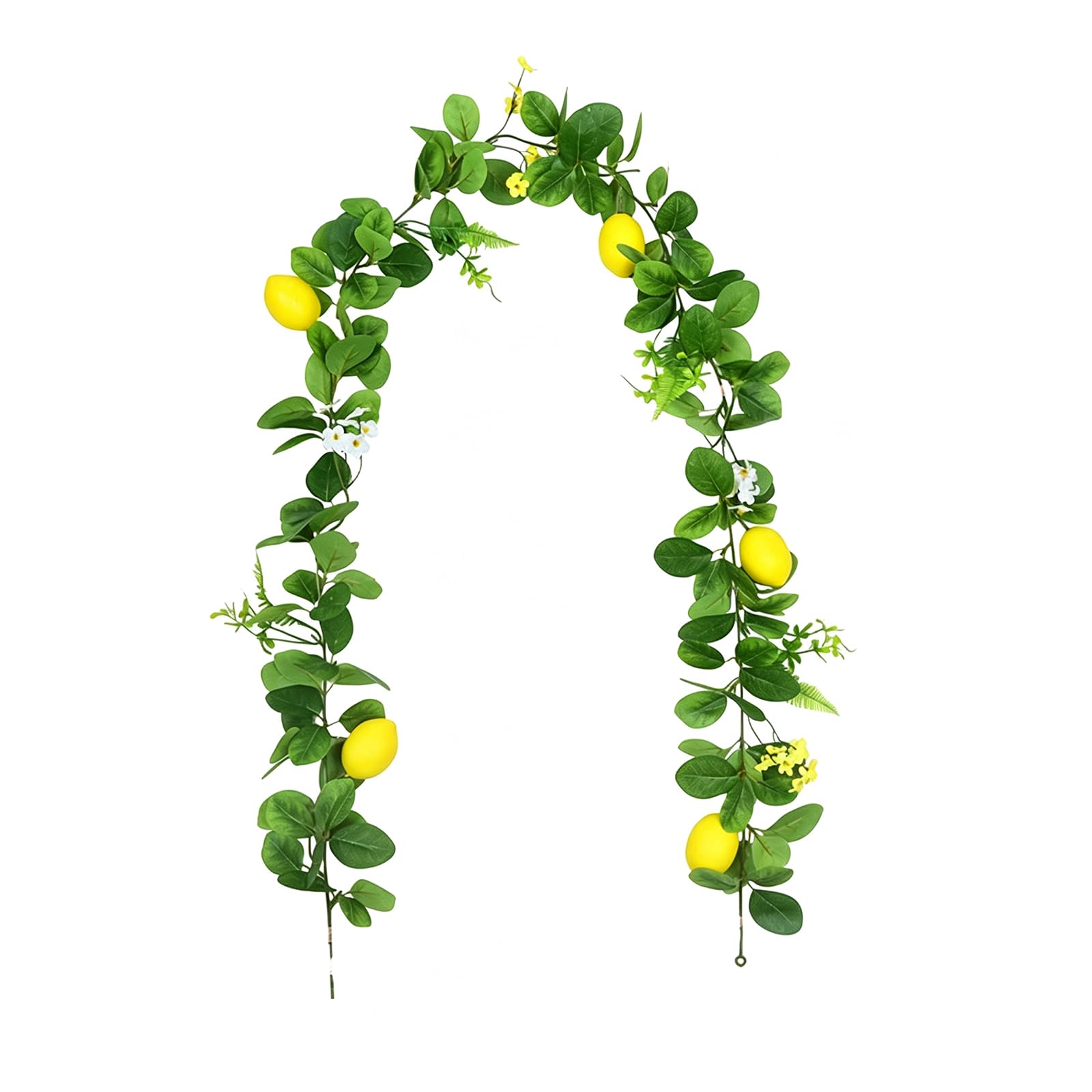 Realistic Artificial Lemon Garland with Green Leaves Artificial Lemon Flower Garland Vine Summer Greenery Vines Garland for Door Wall Wedding Party Table Decorations (03)
