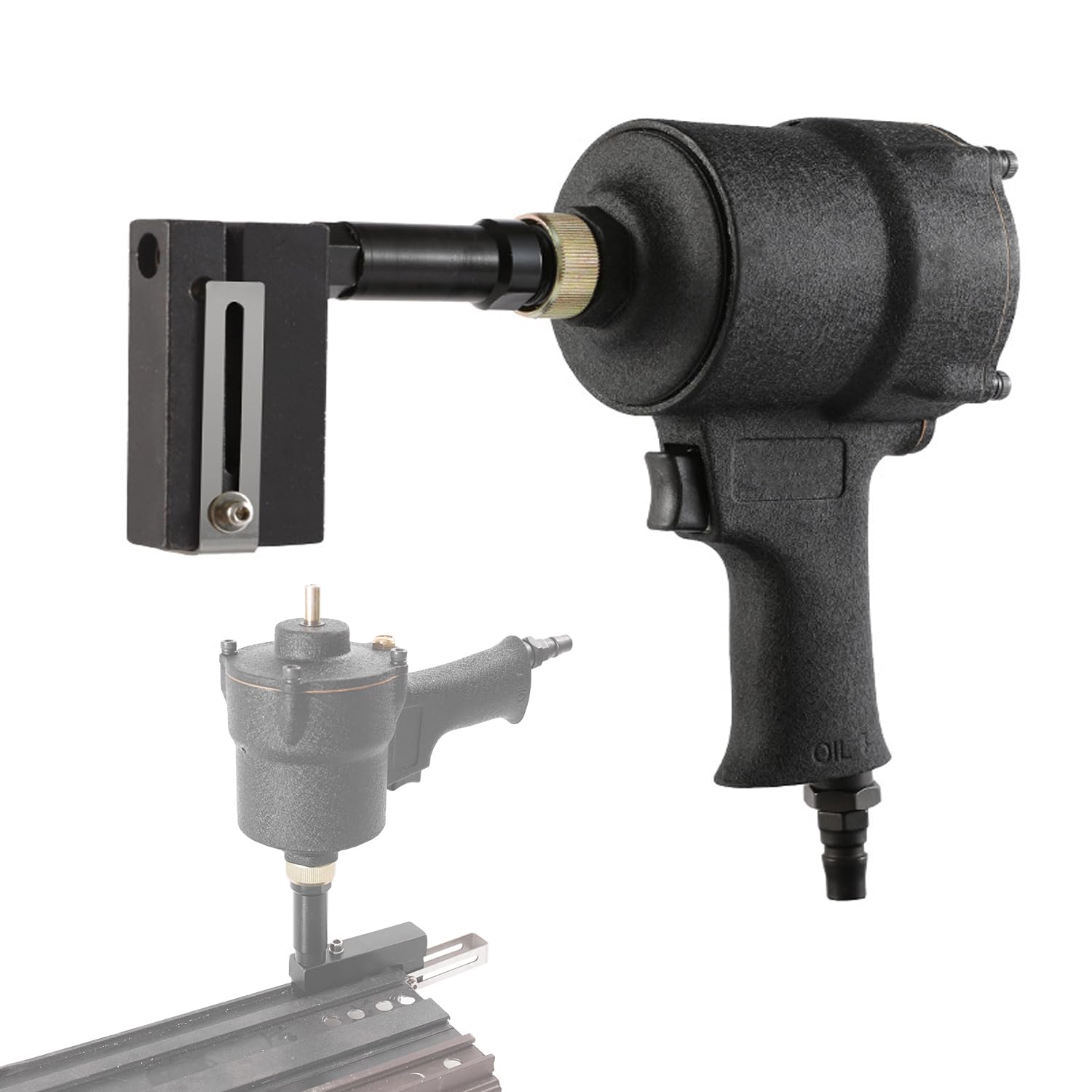 Industrielle Blechstanzpistole, pneumatischer Locher, 3,2–6 mm Luftlochstanzwerkzeug für Metall, einstellbare Ränder, Klemmkopf um 360 ° drehbar, robuster Metalllochflanschöffner, für Büro und Zuhause