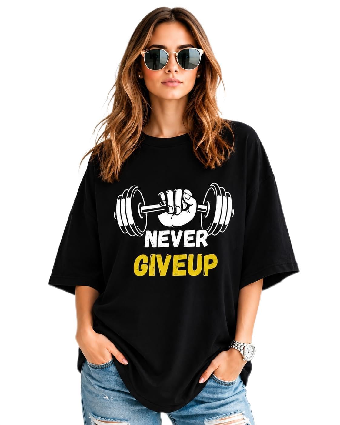 Oversized T-Shirt for Womens | Graphic Front Printed Loose fit Womens Tshirt-image-26