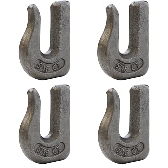 Boxer Weld On 5/16 Grab Chain Hook G70 Forged Heavy Duty Hooks Beveled Edges for Easy Welds Working Load 4,700lbs 4 Pack