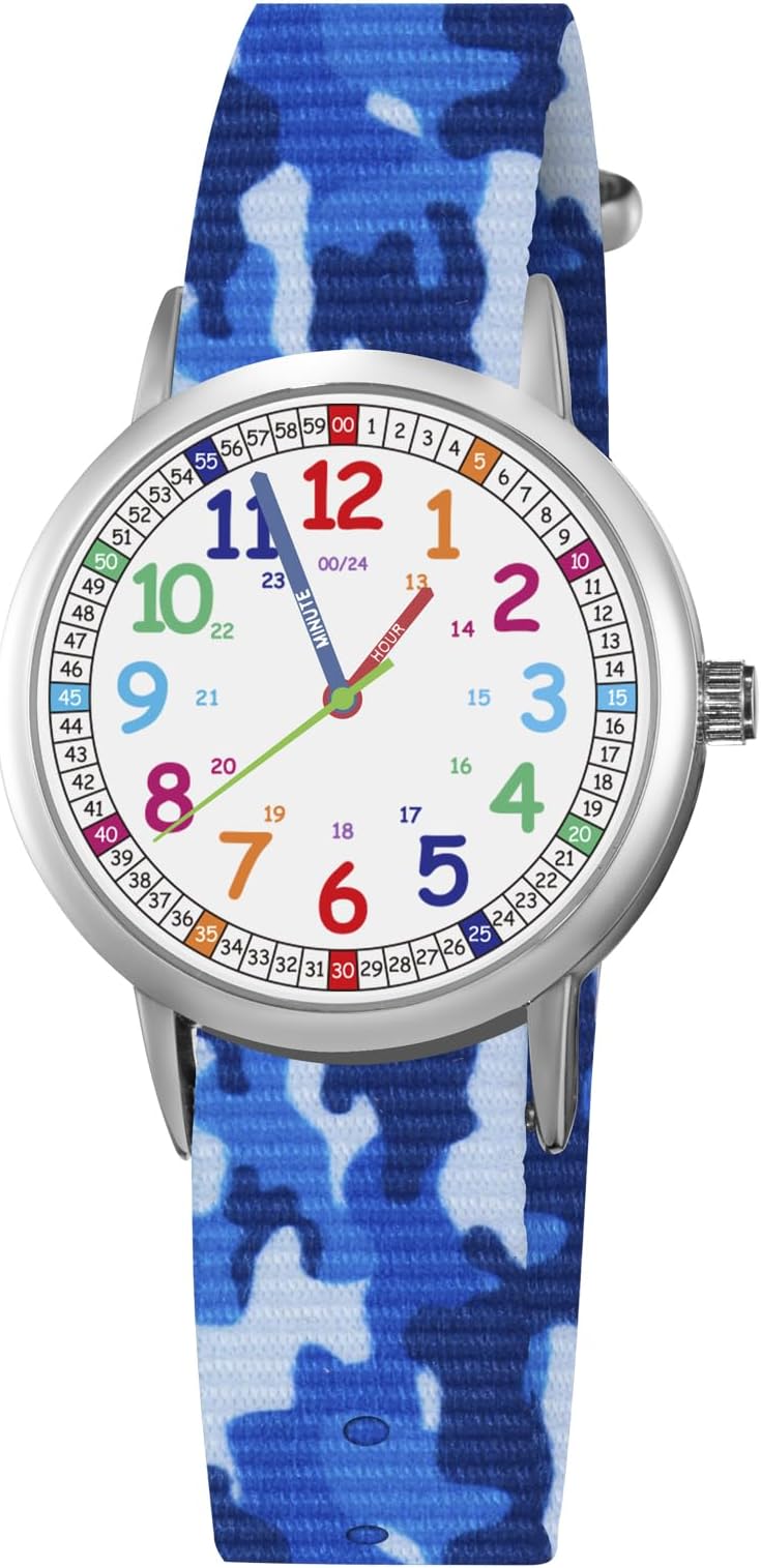 Kids Watch for Girls and Boys,for Children's Toddler Learning Time and Easy to Read Time, Analog Watch for Boys and Girls Ages3~11