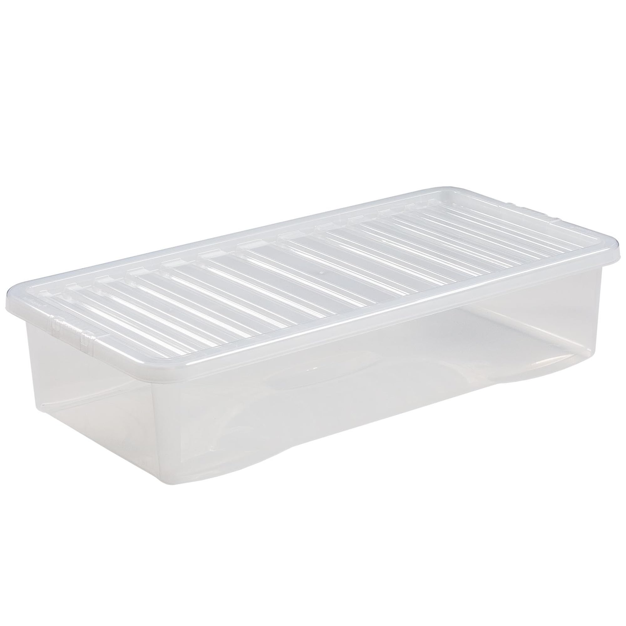 Vtl Black Vtl® Plastic Storage Boxes With Lid - Lid - 17 Sizes - Home - Bedroom - Garage - Office - School - Storage - Nestable - Stackable (42 Litre, Set Of 20)
