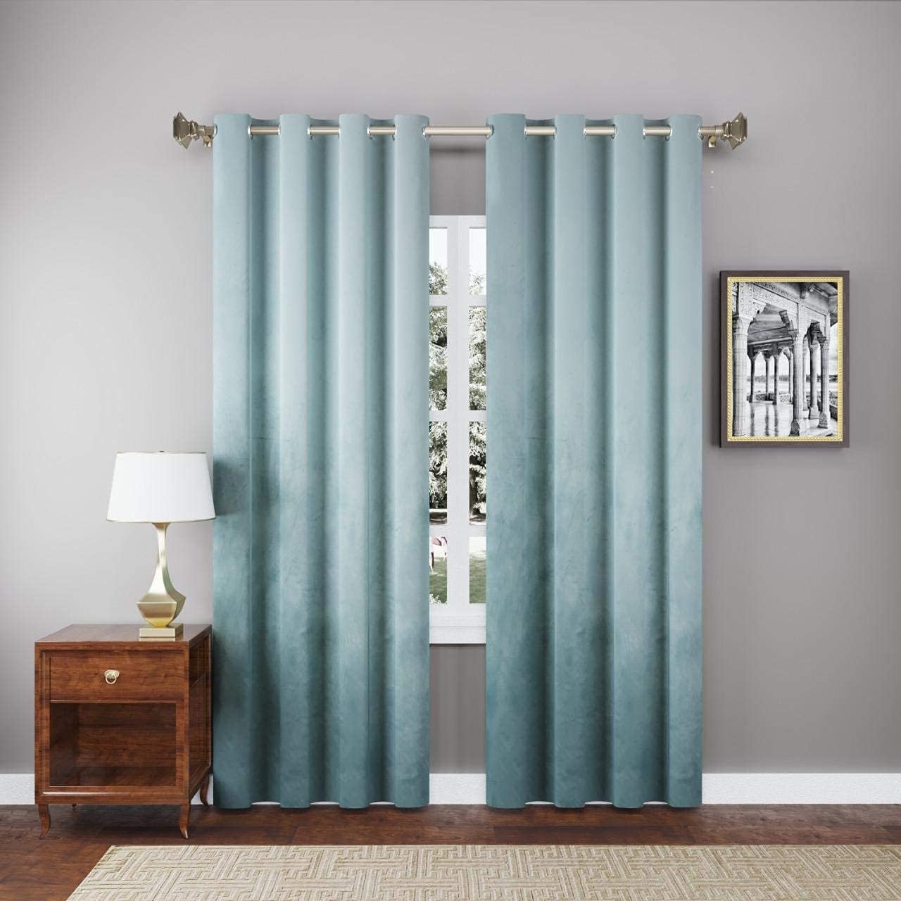 STYLOCASA Suede Velvet Blackout Curtains 6 feet for Window Living Room Bedroom, Seamist, Set of 2 Pieces (B0C7R6635S) Amazon Price History, Amazon Price Tracker