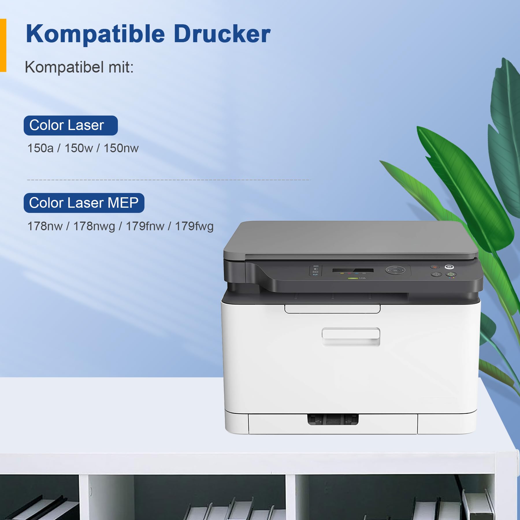 Palmtree 117A Toner Kompatibel für HP Color Laser MFP 178nwg 179fwg 4er-Pack Schwarz Cyan Gelb Magenta