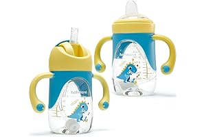 Hahaland 2-in-1 Weighted Straw and Spout Sippy Cups