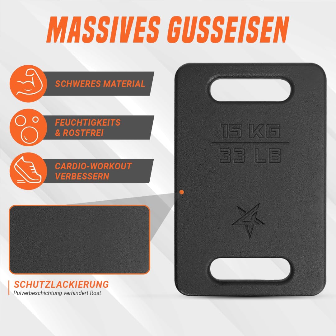 Yes4All Gusseiserne Trainingsplatte für Rucksäcke – Verschiedene Größen Fitnessgerät für Swings, Squats, Krafttraining und Heimübungen
