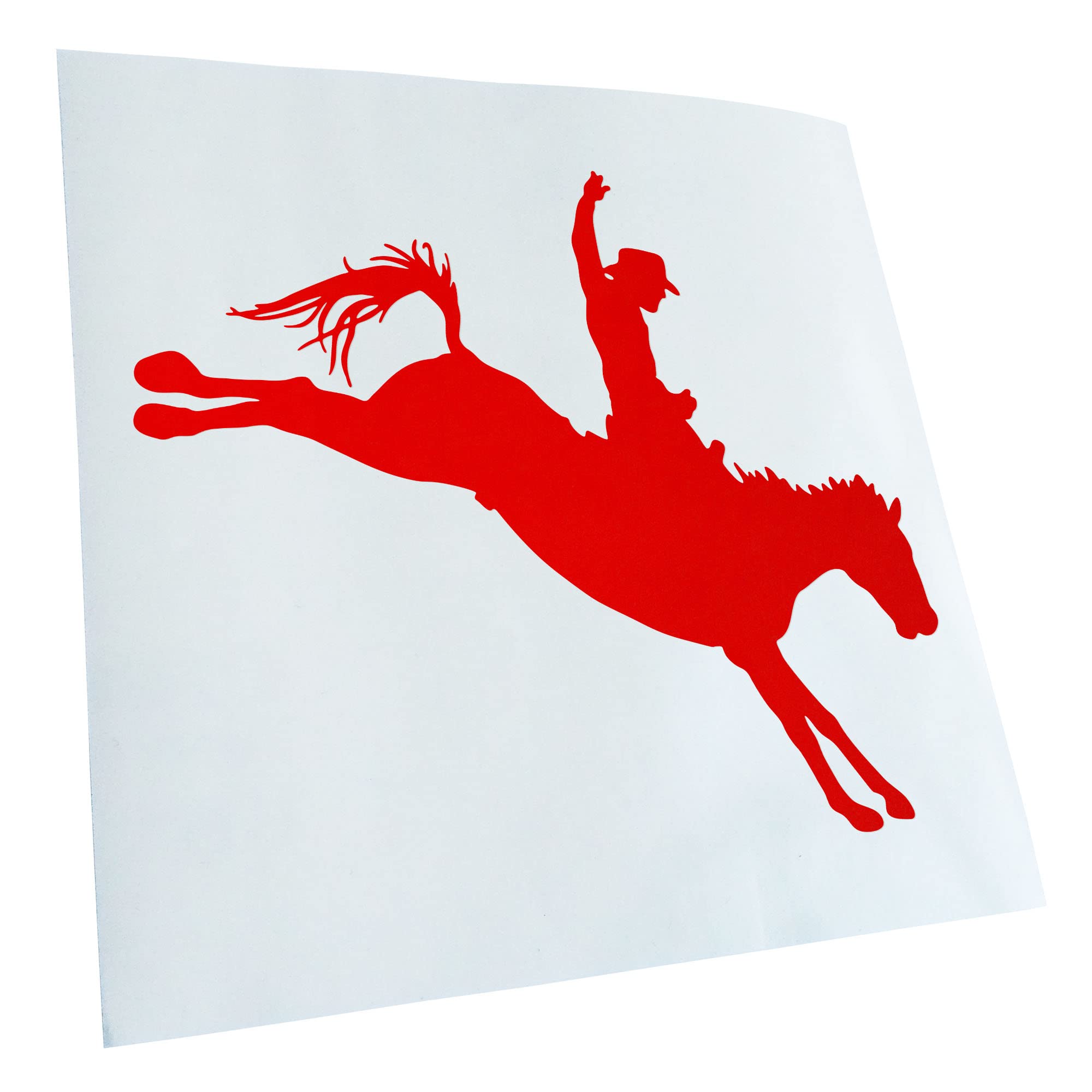 Kiwistar - Car Sticker - Red - 50 x 42 cm Cowboy with Horse Rodeo Sticker for Car, Laptop, Bicycle, Truck, Motorcycle, Multicoloured JDM Decal Racing