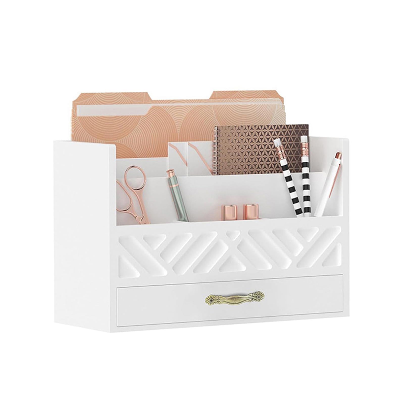 Robuste Schreibtisch Organizer aus Holz mit Schublade, tragbar für die ordentliche Anordnung von Akten, Briefen und Wohnaccessoires Holz Organizer