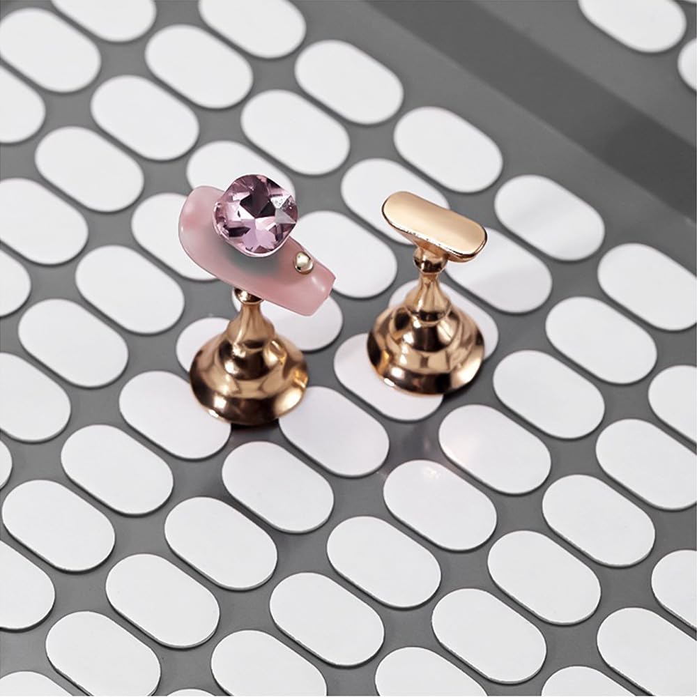 600 Pcs False Tip double sided Adhesive tapes, Pre-cut (13×8mm) Nail Display Strips for Nail Art Display Stand Practice Nail Holder and Nail Color Chart Display Book