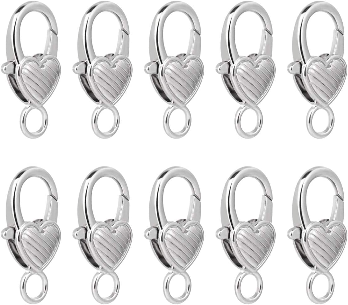 Fermoir 'Lobster Clasp' (Pince De Homard) En Argent Sterling Avec Cœur Flottant - Pour Bijoux