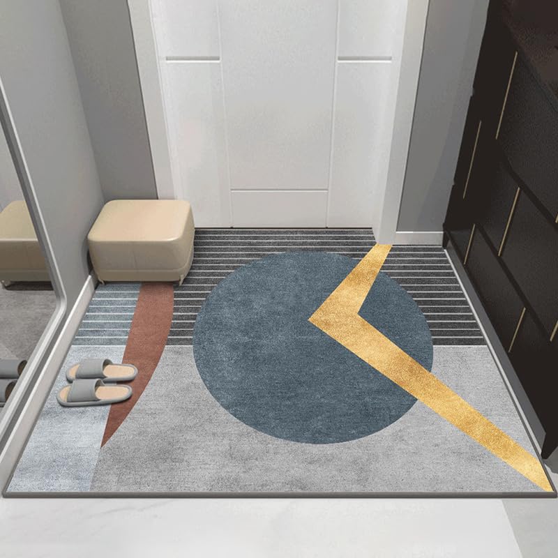 Tapis doux et confortable bandes noires dorées revêtement antidérapant