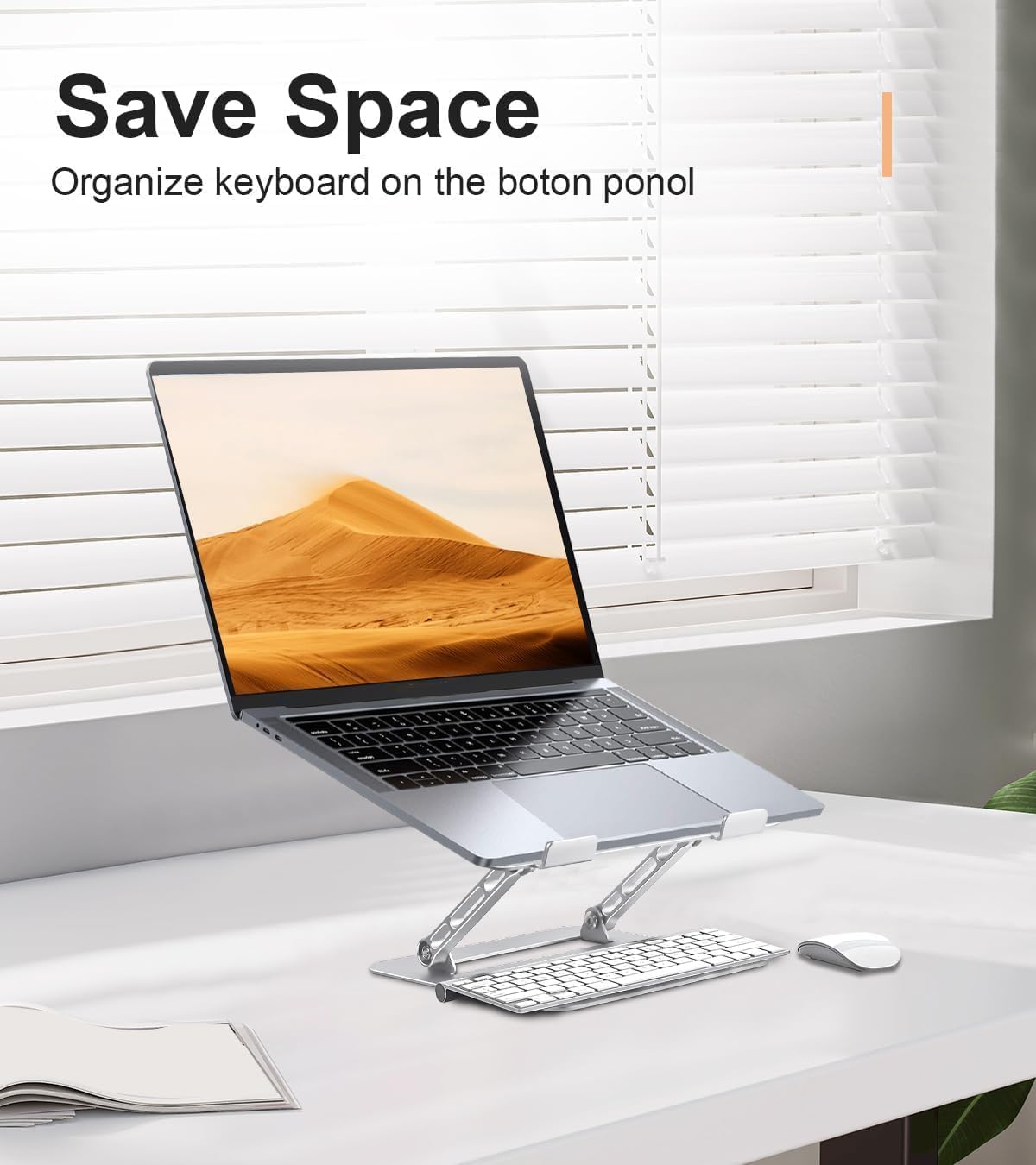Aoviho Regulowany stojak na laptopa na biurko, przenośny stojak na laptopa i stojak, składany aluminiowy stojak na notebooka do MacBooka Air Pro HP, Lenovo, Dell, Samsung, Chromebook, 10-15,6 cala