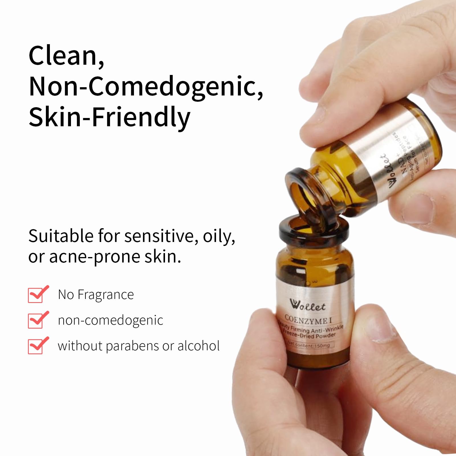 NAD+ Peptide Facial Serum with Hyaluronic Acid, Niacinamide & Ceramides