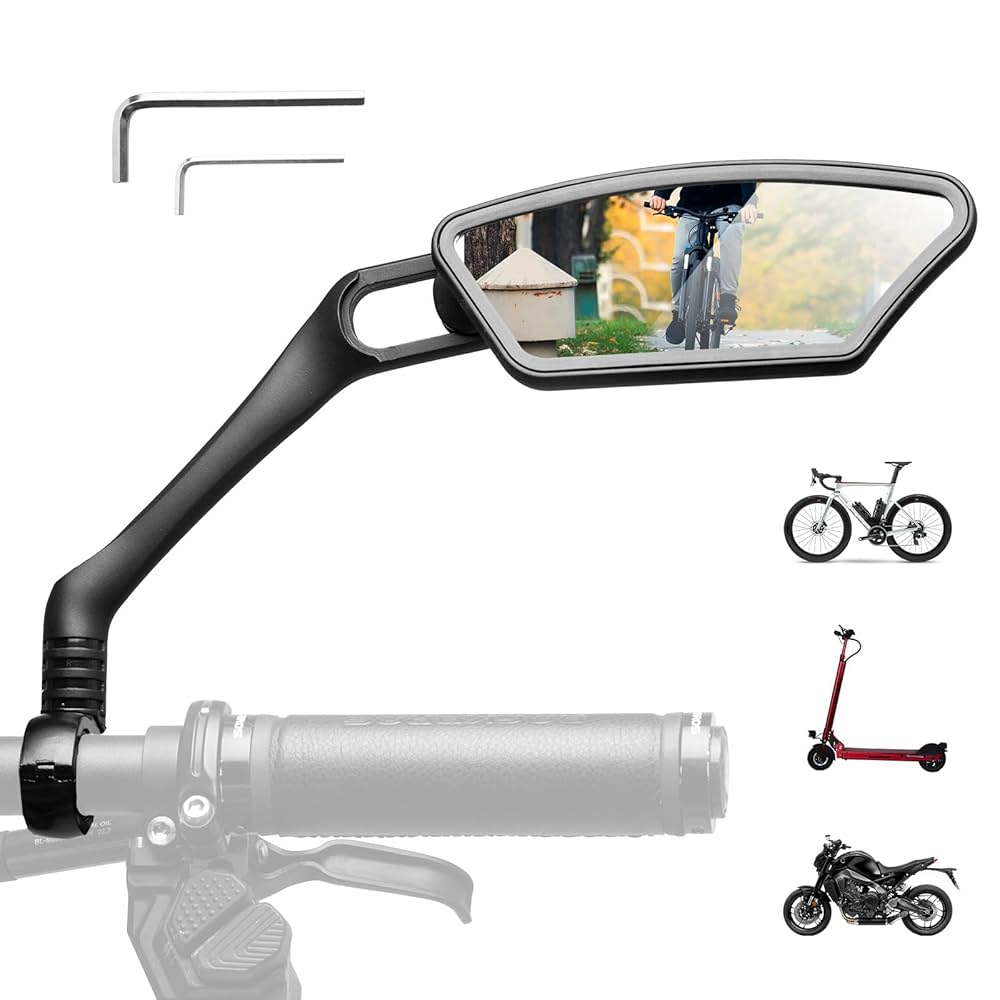 Specchietto Bici Universale Specchietto Retrovisore Rettangolare Per Manubrio Bicicletta - Universale, In Plastica, Montaggio Semplice Specchietto Bici Plastica - Foto 6