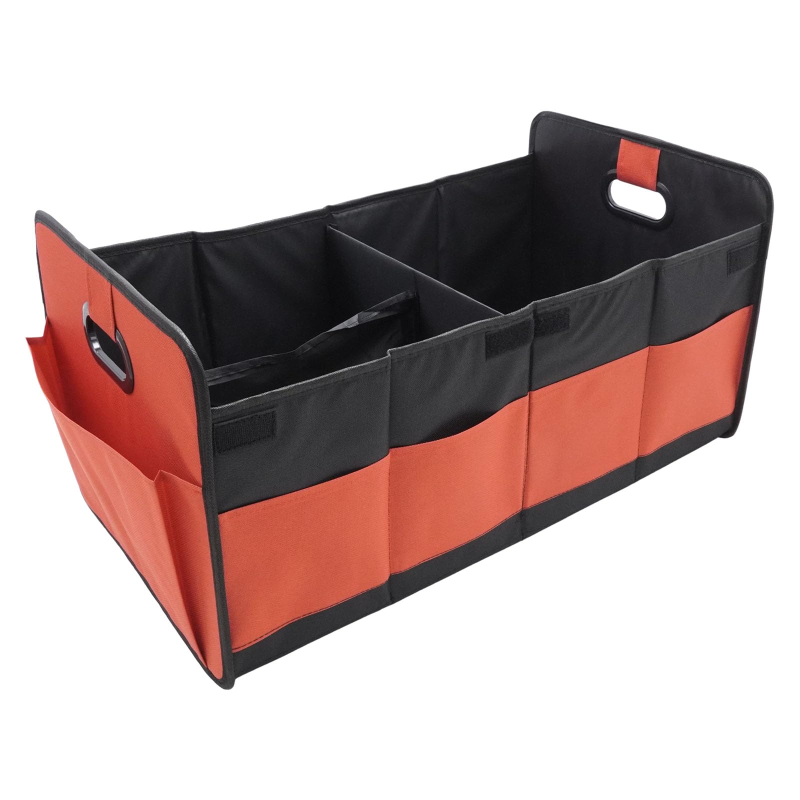 Organiseur de coffre de voiture Hoypeyfiy 68L pliable rouge multi-compartiments à base antidérapante