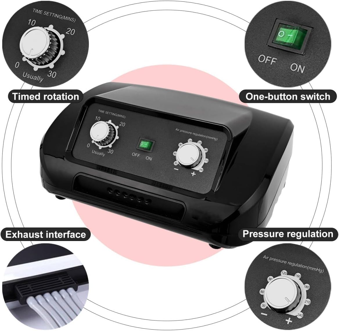 Pressoterapia Per Casa Gambe E Addome, Gambali Pressoterapia Linfodrenaggio 6 Camere, Apparecchio Professionale Per Braccia E Total Body, Gambe Gonfie (Black, L 2 legs + 2 arms + waist)