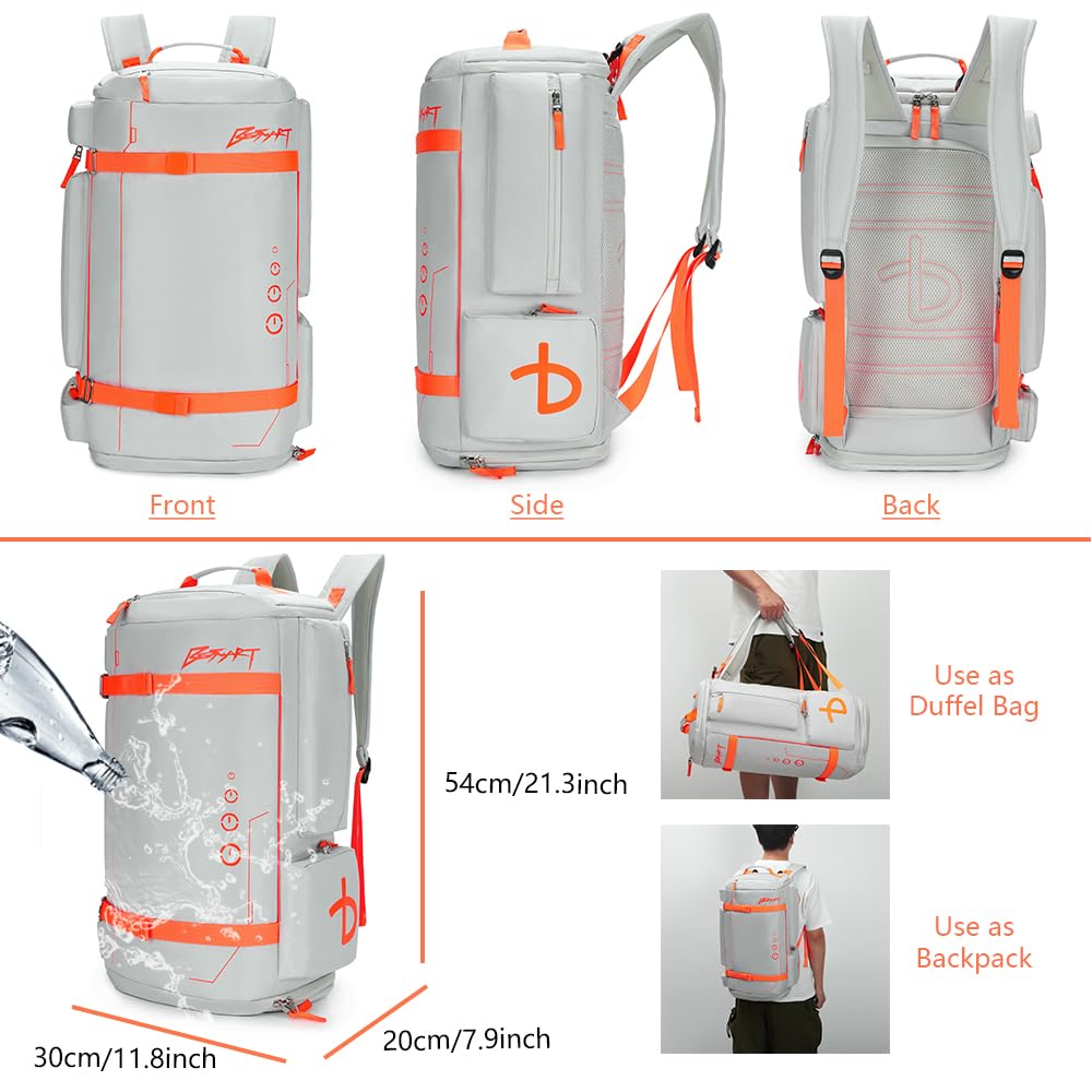 BE SMART Gym Backpack for Men, Extra Large Big Bookbag with Shoe