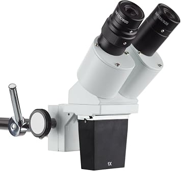 AmScope SE400X Professional Binocular Stereo Microscope, WF5x and WF10x Eyepieces, 5X and 10X Magnification, 1X Objective, LED Lighting, Boom-Arm Stand, 110V-120V